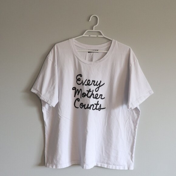 Anthro Citizens of Humanity Sz 1X "Every Mother Counts" Crew Pullover T-Shirt - Picture 1 of 10